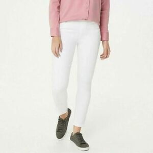 Martha Stewart Knit Denim Ankle Jeans w/ Zipper Detail Sz 8